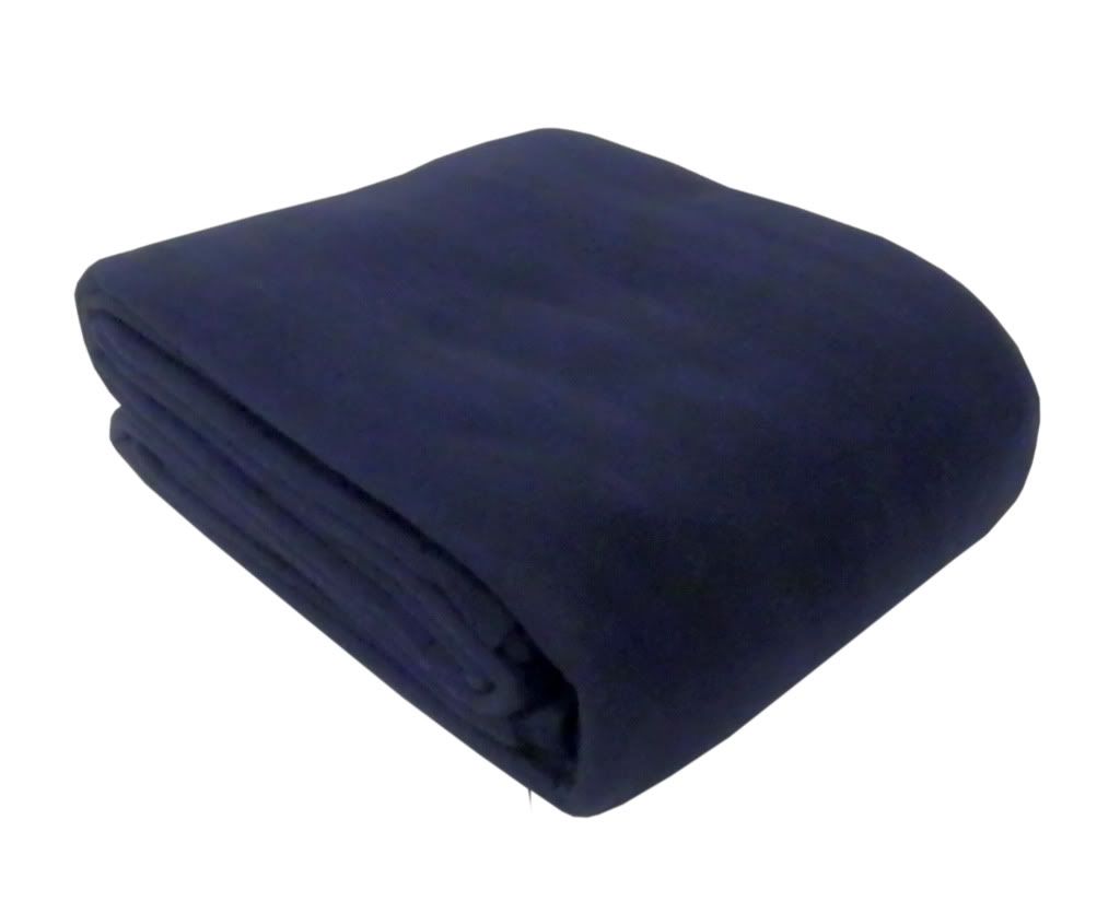 LARGE Double NAVY BLUE Fleece Blanket Sofa / Bed Throw ...