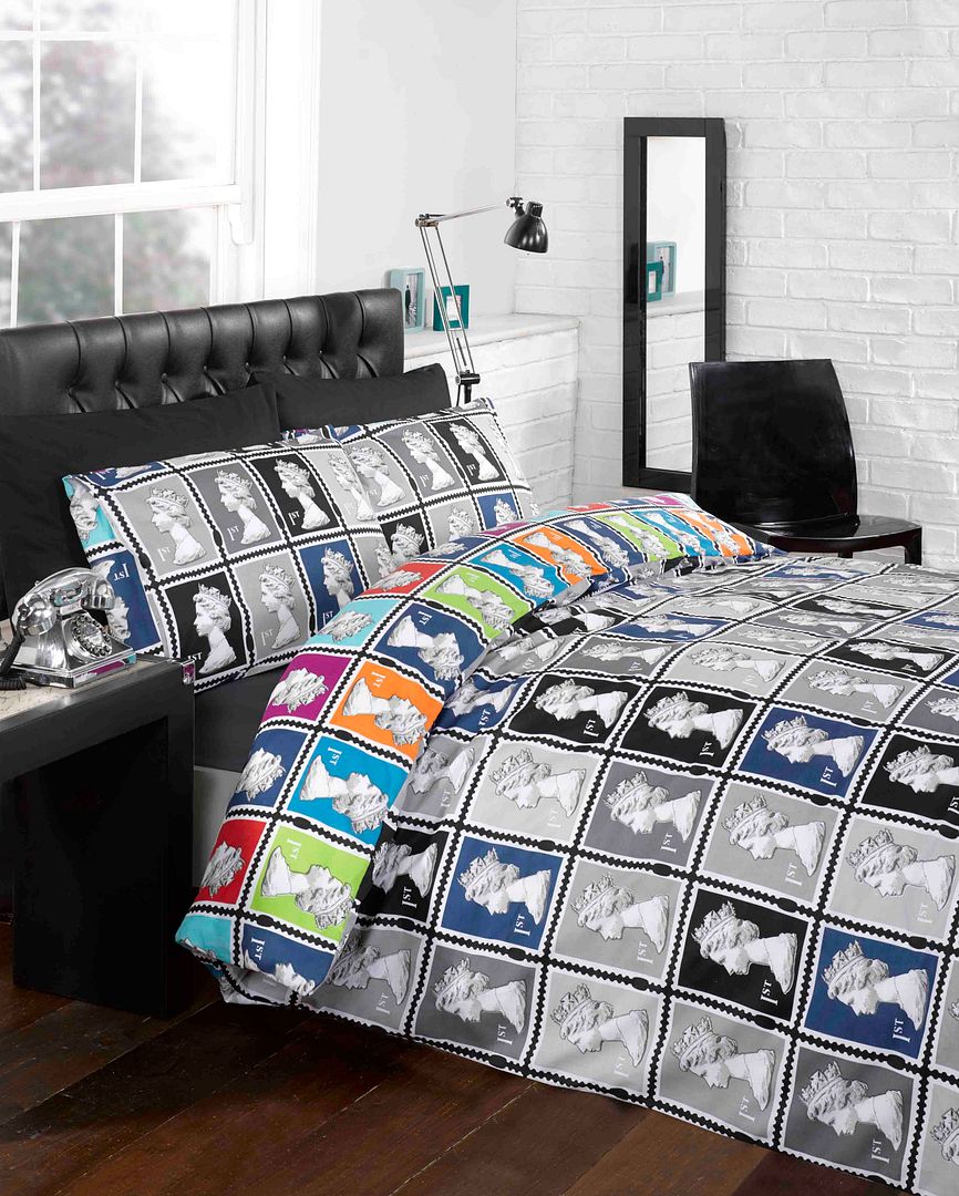 Royal Mail Retro British Postage Stamp Chenille Cushion Covers / Filled