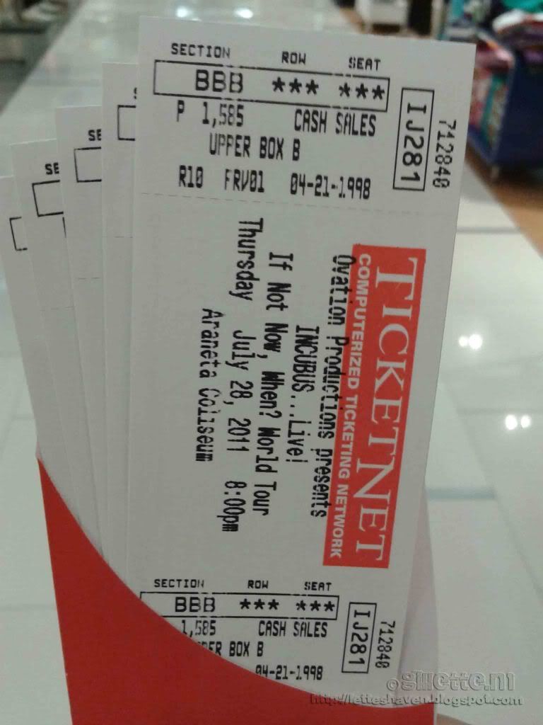 Ticketnet Concert Ticket