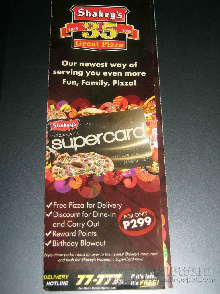 Shakey's Pizzanatic SuperCard