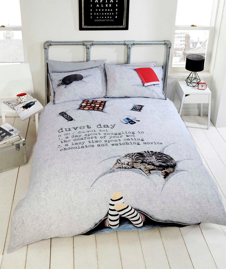 Duvet Day Lazy Day Cosy 3d Photographic Grey Duvet Quilt Cover