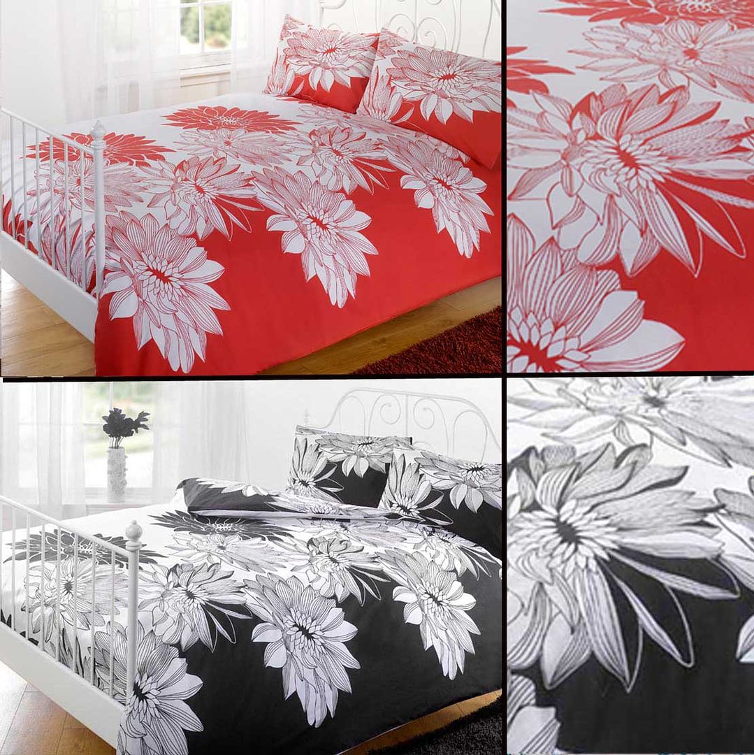 Big Bold Floral Photographic Print Duvet Quilt Cover Bedding Set