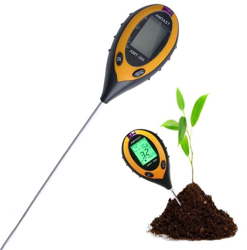 4 In 1 Electronic LCD Moisture Temperature Sunlight PH Soil Tester ...