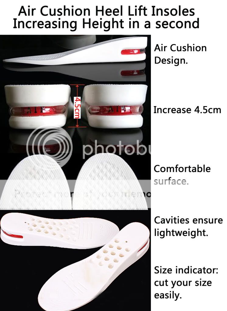 Air Cushion Light Height Increase Shoe Insoles,Womens  