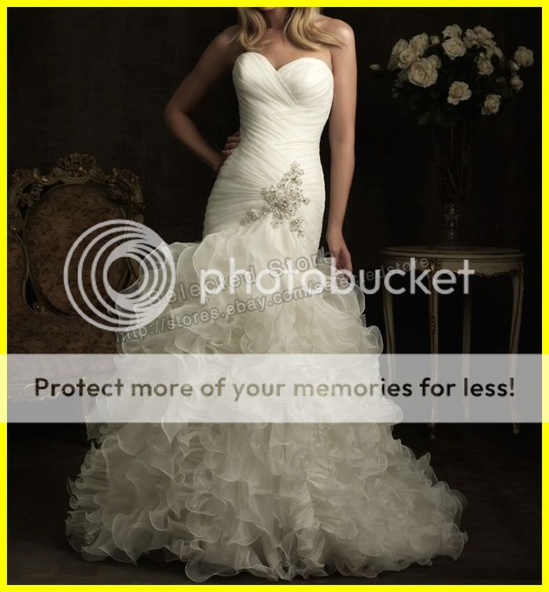  Mermaid Sweetheart Floor Length Beaded Wedding Dresses Bridal Gowns